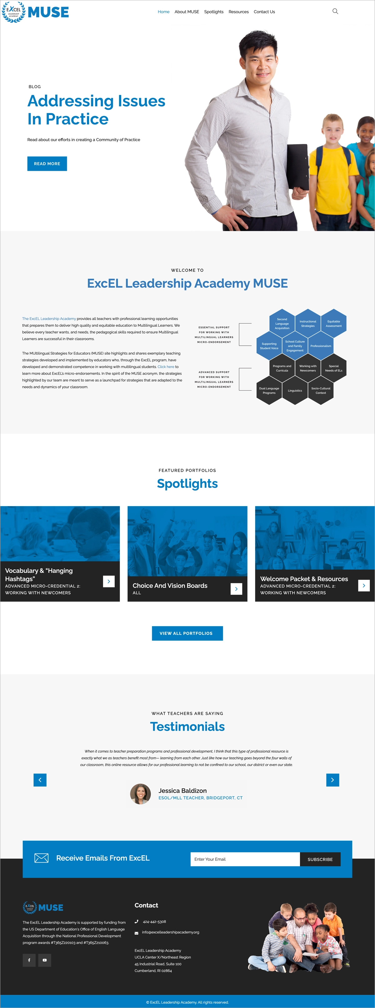 AVP Client web design home page. MUSE